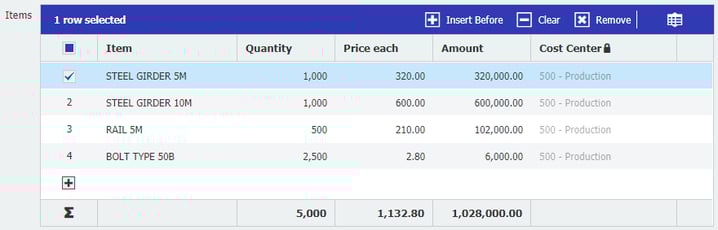 DW version 7.5 Tabellenfeld markierte Zeile EN